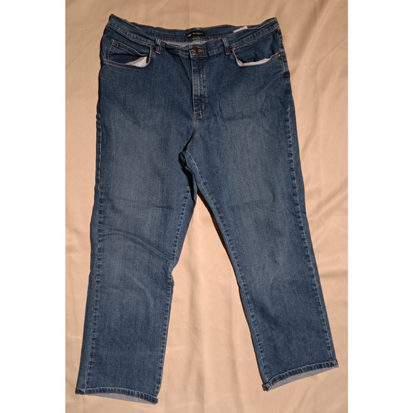 Lee Denim - Lee Women’s Jeans 18 Medium Relaxed Fit Mid Rise Straight Leg Blue Denim Classic